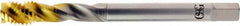 OSG - M16x2.00 3 Flute 6H Modified Bottoming Spiral Flute Tap - Vanadium High Speed Steel, TiN Finish, 110mm OAL, Right Hand Flute, Right Hand Thread, D7, Series 16455 - Eagle Tool & Supply
