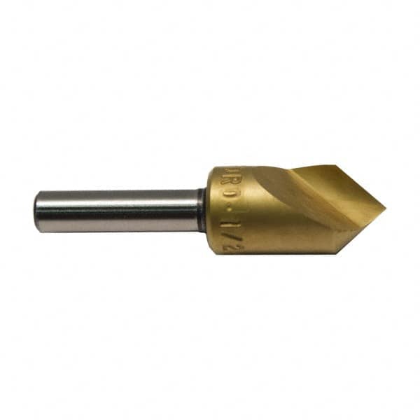 M.A. Ford - 3/4" Head Diam, 1/2" Shank Diam, 1 Flute 60° High Speed Steel Countersink - Eagle Tool & Supply