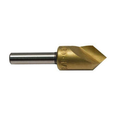 M.A. Ford - 3/4" Head Diam, 1/2" Shank Diam, 1 Flute 100° High Speed Steel Countersink - TiN Finish, 2-3/4" OAL - Eagle Tool & Supply