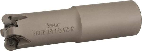 Iscar - 1-1/4" Cutting Diam, 1-1/4" Shank Diam, Straight Shank Indexable Copy End Mill - 4 Inserts, H400 RNHU 1205 Insert, H400, ER-12 Toolholder, Through Coolant - Eagle Tool & Supply