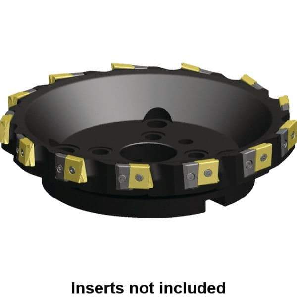 Kennametal - 7 Inserts, 160mm Cut Diam, 40mm Arbor Diam, 25.46mm Max Depth of Cut, Indexable Square-Shoulder Face Mill - 0/90° Lead Angle, 63mm High, LN.U 2210.. Insert Compatibility, Series MEGA90 - Eagle Tool & Supply