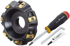 Kennametal - 6" Cut Diam, 2" Arbor Hole, 21.39mm Max Depth of Cut, 30° Indexable Chamfer & Angle Face Mill - 7 Inserts, LN.U 2210... Insert, Right Hand Cut, 7 Flutes, Series MEGA60 - Eagle Tool & Supply
