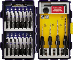 Irwin - 19 Piece, 1/4 to 7/16" Head Diam, Single End Countersink Set - Eagle Tool & Supply