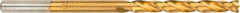Irwin - 19/64" High Speed Steel Jobber Drill - TiN Finish, Right Hand Cut, Spiral Flute, Round with Flats Shank, 4-3/8" OAL, Turbomax Point - Eagle Tool & Supply