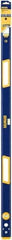 Irwin - 48" Long 3 Vial Box Beam Level - Aluminum, Blue/Yellow, 1 Level & 2 Plumb Vials - Eagle Tool & Supply