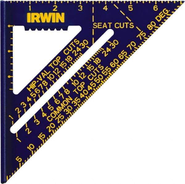 Irwin - 7" Blade Length, Aluminum Rafter Square - Eagle Tool & Supply