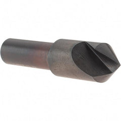 Melin Tool - 1/2" Head Diam, 3/8" Shank Diam, 1 Flute 82° High Speed Steel Countersink - Oxide Finish, 2" OAL, Single End, Straight Shank, Right Hand Cut - Eagle Tool & Supply