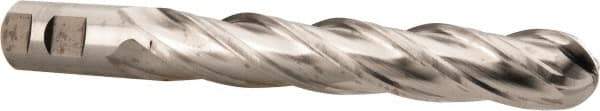 Melin Tool - 1" Diam, 6" LOC, 4 Flute Cobalt Ball End Mill - Uncoated, Single End, 8-1/2" OAL, 1" Shank Diam, Spiral Flute - Eagle Tool & Supply