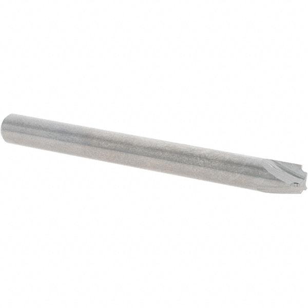 Melin Tool - 1/32" Radius, 3 Flute Solid Carbide Corner Rounding End Mill - Single End, Uncoated, 1/8" Tip Diam, 2" OAL, 3/16" Shank Diam - Eagle Tool & Supply