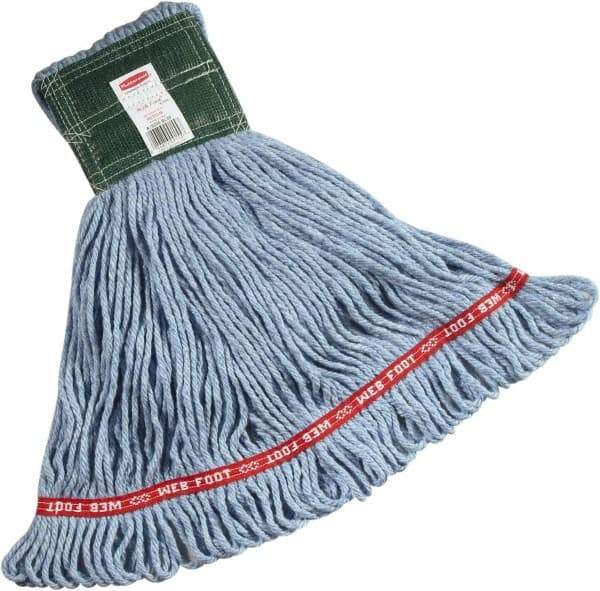 Rubbermaid - 1" Green Head Band, Medium Blended Fiber Loop End Mop Head - 4 Ply, Side Loading Connection - Eagle Tool & Supply