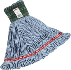 Rubbermaid - 1" Green Head Band, Medium Blended Fiber Loop End Mop Head - 4 Ply, Side Loading Connection - Eagle Tool & Supply