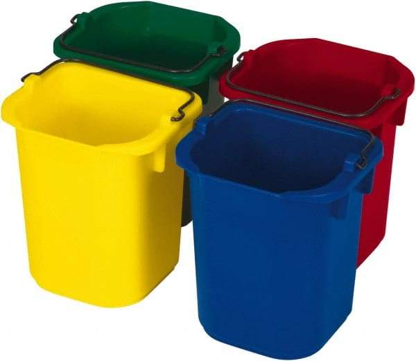 Rubbermaid - 5 Qt, 215.9mm High, Polypropylene Rectangular Color Variety Single Pail (4-Pack) - Handle Included, 190.5mm Top Length x 234.95mm Top Width - Eagle Tool & Supply