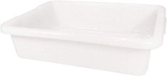 Rubbermaid - 4.6 Gal, White Polyethylene Tote Container - Nesting, 20" Long x 15" Wide x 5" High - Eagle Tool & Supply