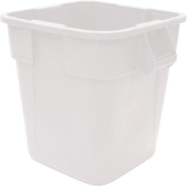 Rubbermaid - 40 Gal White Square Trash Can - Polyethylene, 730mm High x 596.9mm Long x 596.9mm Wide - Eagle Tool & Supply