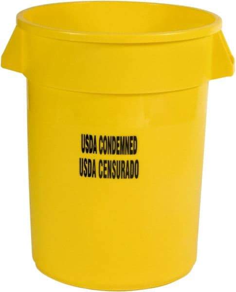 Rubbermaid - Round, Yellow Food Storage Container - 27.3" High x 22" Wide - Eagle Tool & Supply