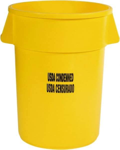 Rubbermaid - Round, Yellow Food Storage Container - 31-1/2" High x 24" Wide - Eagle Tool & Supply