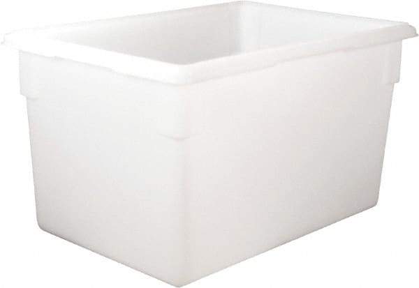 Rubbermaid - Rectangular, White Polyethylene Food Tote Box - 15" High x 18" Wide x 26" Long, with Snap-On Lid - Eagle Tool & Supply