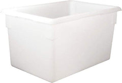 Rubbermaid - Rectangular, White Polyethylene Food Tote Box - 15" High x 18" Wide x 26" Long, with Snap-On Lid - Eagle Tool & Supply