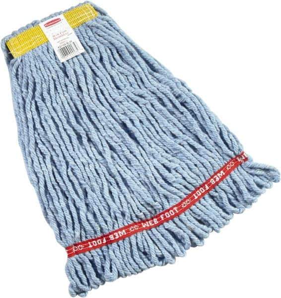 Rubbermaid - 1" Yellow Head Band, Small Blended Fiber Loop End Mop Head - 4 Ply, Side Loading Connection - Eagle Tool & Supply