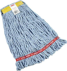 Rubbermaid - 1" Yellow Head Band, Small Blended Fiber Loop End Mop Head - 4 Ply, Side Loading Connection - Eagle Tool & Supply