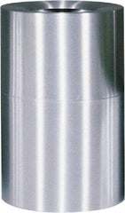 Rubbermaid - 62 Gal Aluminum Round Decorative Waste Receptacle With Top - Aluminum, 35" High - Eagle Tool & Supply