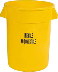 Rubbermaid - Round, Yellow Food Storage Container - 27.3" High x 22" Wide - Eagle Tool & Supply