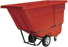 Rubbermaid - 1,250 Lb Load Capacity, 1 Cu Yd, Polyethylene Tilt Truck - 33-1/2" Wide x 72-1/4" Long, Red - Eagle Tool & Supply