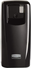 Rubbermaid - 0.019 Cu Ft Coverage, Black Metered Aerosol Dispenser - D Battery Required - Eagle Tool & Supply