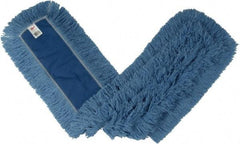 Rubbermaid - 48" Long x 5" Wide Cotton/Synthetic Dust Mop Head - Envelope Connection, Blue, Cut-End Head, Launderable - Eagle Tool & Supply