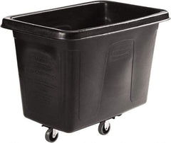 Rubbermaid - 400 Lb Load Capacity, 12 Cu Ft, 9.6 Bushels, Cube Truck - 28" Wide x 42-3/4" Long x 33" High, Black - Eagle Tool & Supply