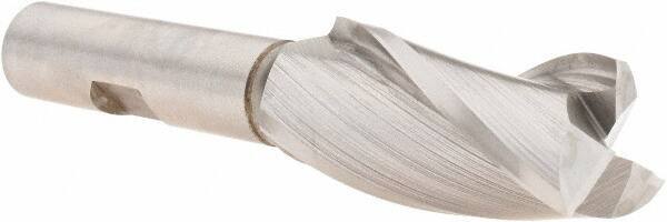 Melin Tool - 25/32", 1-5/8" LOC, 1/2" Shank Diam, 3-5/8" OAL, 3 Flute, Cobalt Square End Mill - Single End, Uncoated, Spiral Flute, 30° Helix, Centercutting, Right Hand Cut, Right Hand Flute - Eagle Tool & Supply