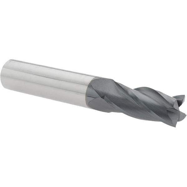 Melin Tool - 17/32", 1-1/4" LOC, 9/16" Shank Diam, 3-1/2" OAL, 4 Flute, Solid Carbide Square End Mill - Single End, AlTiN Finish, Spiral Flute, 30° Helix, Right Hand Cut, Right Hand Flute - Eagle Tool & Supply