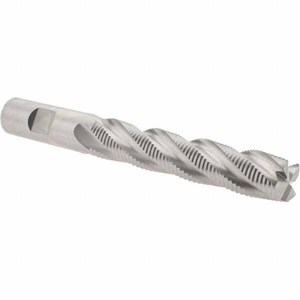 Melin Tool - 5/8" Diam, Fine Pitch, 3-1/8" LOC, 4 Flute Cobalt Corner Chamfer Roughing End Mill - Uncoated, 5-1/4" OAL, 5/8" Shank Diam, Single End, Centercutting, 30° Helix - Eagle Tool & Supply