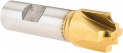 Melin Tool - 3/16" Radius, 7/8" Mill Diam, 4 Flute Cobalt Corner Rounding End Mill - Single End, TiN Finish, 1/2" Tip Diam, 3-1/8" OAL, 7/8" Shank Diam - Eagle Tool & Supply
