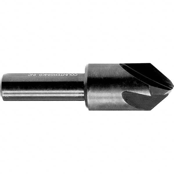 Melin Tool - 1/2" Head Diam, 3/8" Shank Diam, 4 Flute 82° High Speed Steel Countersink - Eagle Tool & Supply