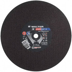 WALTER Surface Technologies - 16" 30 Grit Aluminum Oxide Cutoff Wheel - 7/64" Thick, 1" Arbor, 3,800 Max RPM, Use with Chop Saws - Eagle Tool & Supply