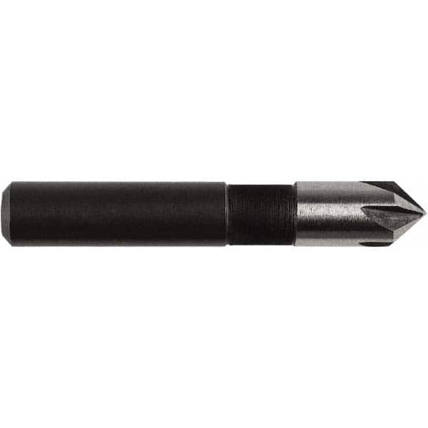Irwin - 1/4" Head Diam, 1/4" Shank Diam, 5 Flute 82° High Speed Steel Countersink - Eagle Tool & Supply