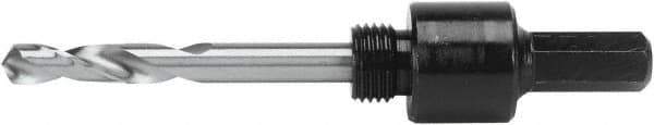 Irwin Blades - 9/16 to 1-3/16" Tool Diam Compatibility, Hex Shank, Steel Integral Pilot Drill, Hole Cutting Tool Arbor - 3/8" Min Chuck, Hex Shank Cross Section, Threaded Shank Attachment, For Hole Saws - Eagle Tool & Supply