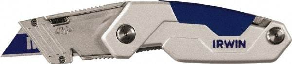 Irwin - Fixed Folding Utility Knife - Metal Handle, 3 Blades Included - Eagle Tool & Supply