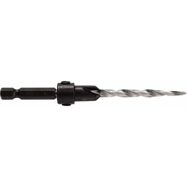 Irwin - Adjustable-Depth Drill Countersinks Cutter Head Diameter (Inch): 7/16 Drill Size Compatibility (Decimal Inch): 0.1875 - Eagle Tool & Supply