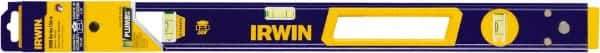 Irwin - Magnetic 24" Long 3 Vial Box Beam Level - Aluminum, Blue/Yellow, 1 Level & 2 Plumb Vials - Eagle Tool & Supply