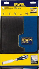 Irwin - 5 Piece Wood Chisel Set - Acetate, Sizes Included 1/4 to 1-1/4" - Eagle Tool & Supply