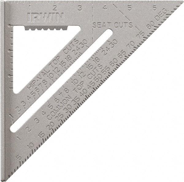 Irwin - 7" Blade Length, Aluminum Rafter Square - Eagle Tool & Supply