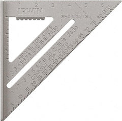 Irwin - 7" Blade Length, Aluminum Rafter Square - Eagle Tool & Supply