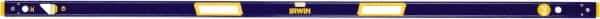 Irwin - 72" Long 3 Vial Box Beam Level - Aluminum, Blue/Yellow, 1 Level & 2 Plumb Vials - Eagle Tool & Supply