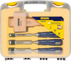 Irwin - 4 Piece Wood Chisel Set - Polypropylene, Sizes Included 1/2 to 1" - Eagle Tool & Supply