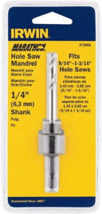 Irwin Blades - 9/16 to 1-3/16" Tool Diam Compatibility, Hex Shank, Steel Integral Pilot Drill, Hole Cutting Tool Arbor - 3/8" Min Chuck, Hex Shank Cross Section, Quick-Change Attachment, For Hole Saws - Eagle Tool & Supply