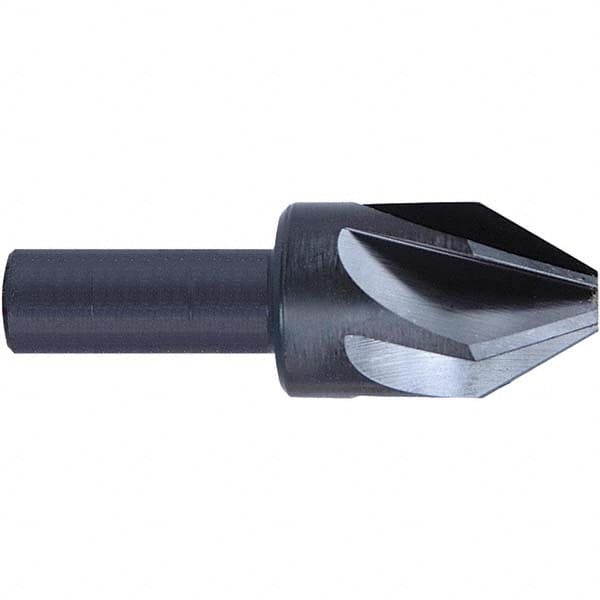 Melin Tool - 3/4" Head Diam, 1/2" Shank Diam, 6 Flute 60° High Speed Steel Countersink - Eagle Tool & Supply