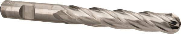 Melin Tool - 1/2" Diam, 3" LOC, 4 Flute Cobalt Ball End Mill - Uncoated, Single End, 5" OAL, 1/2" Shank Diam, Spiral Flute - Eagle Tool & Supply