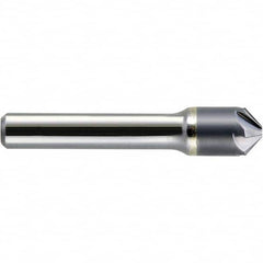 Melin Tool - 1/2" Head Diam, 3/8" Shank Diam, 6 Flute 60° Solid Carbide Countersink - Eagle Tool & Supply